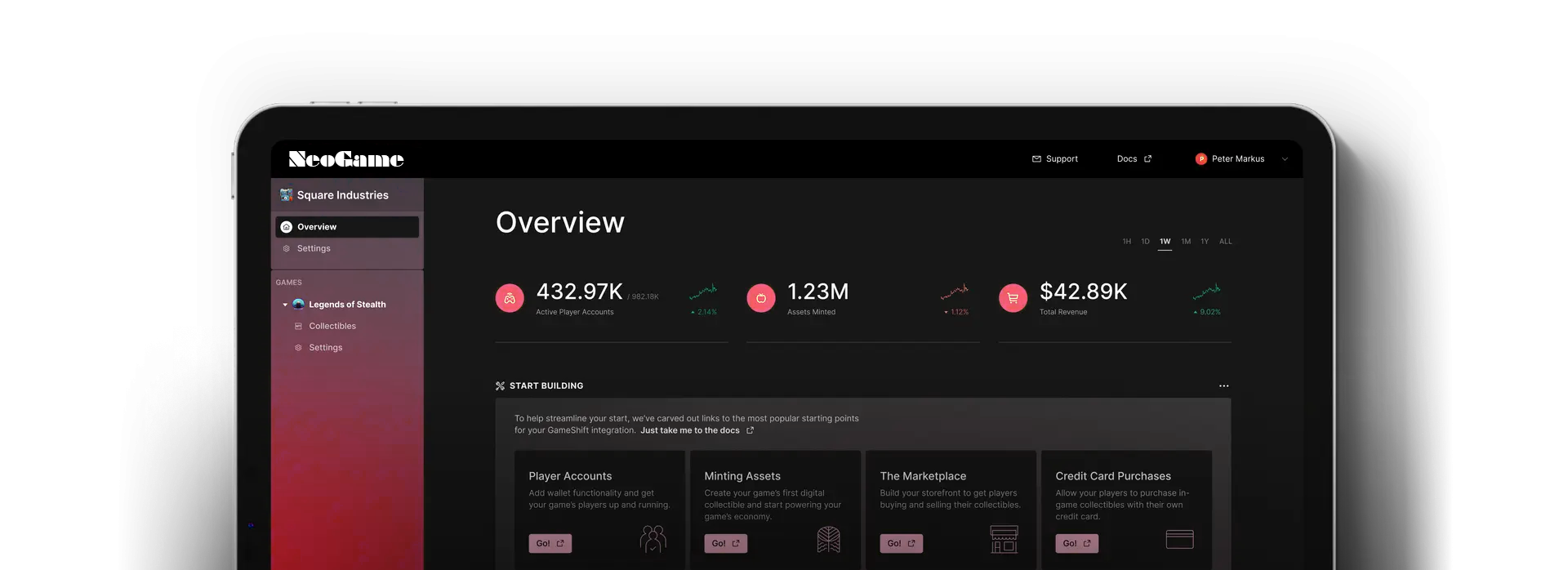 NeoGame Dashboard Preview